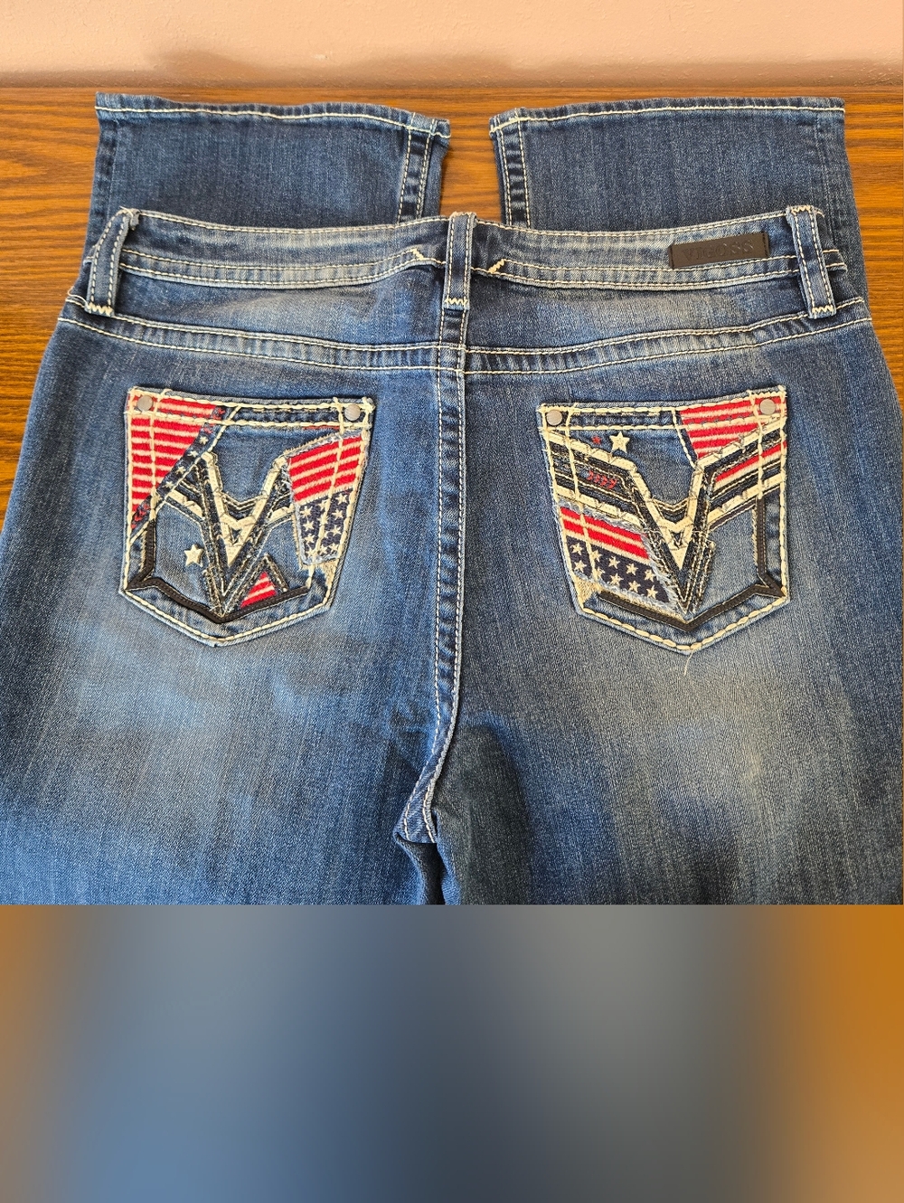 NWOT! Women's Vigoss Jeans Soze 16 American Flag Back Pocets